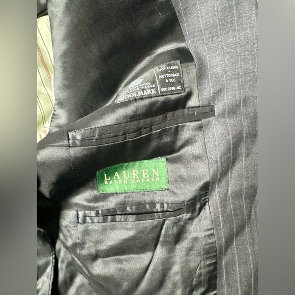 Lauren Ralph Lauren Blazer Jacket Men's 46R Gray Classic Stripe - Picture 10 of 12